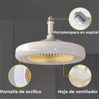 BreezeLED: Ventilador de Techo LED 2 en 1 con Control Remoto | Luz Regulable 360° Silencioso