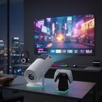 FanLight Ceiling: Proyector Inteligente Portátil 4K WiFi 6 Android TV 11.0 (130")