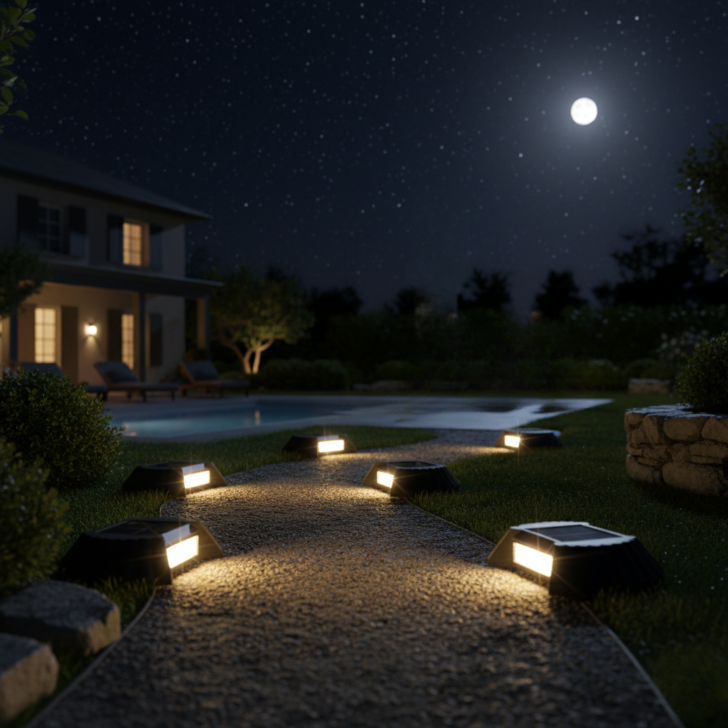 SolarPath: Pack 4 Luces Solares LED para Pared Exterior | Sensor Automático IP65 Resistente al Agua