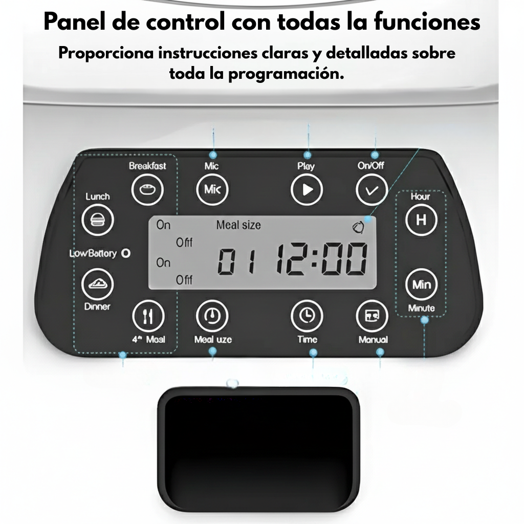 PetFeeder WiFi: Comedero Automático Inteligente para Mascotas WiFi | Dispensador con Timer y Pantalla LED 3.5L