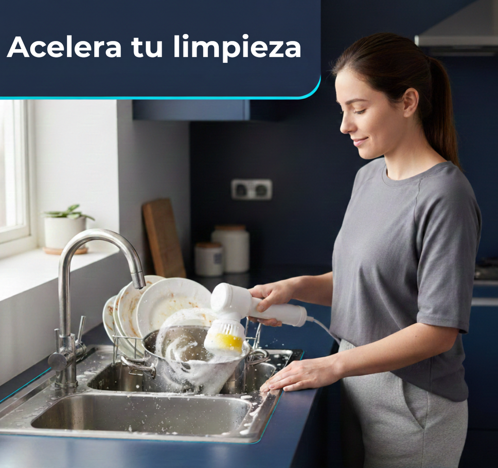 SpinBrush 360°: Cepillo Eléctrico de Limpieza Multifunción USB Recargable | 5 Cabezales Intercambiables