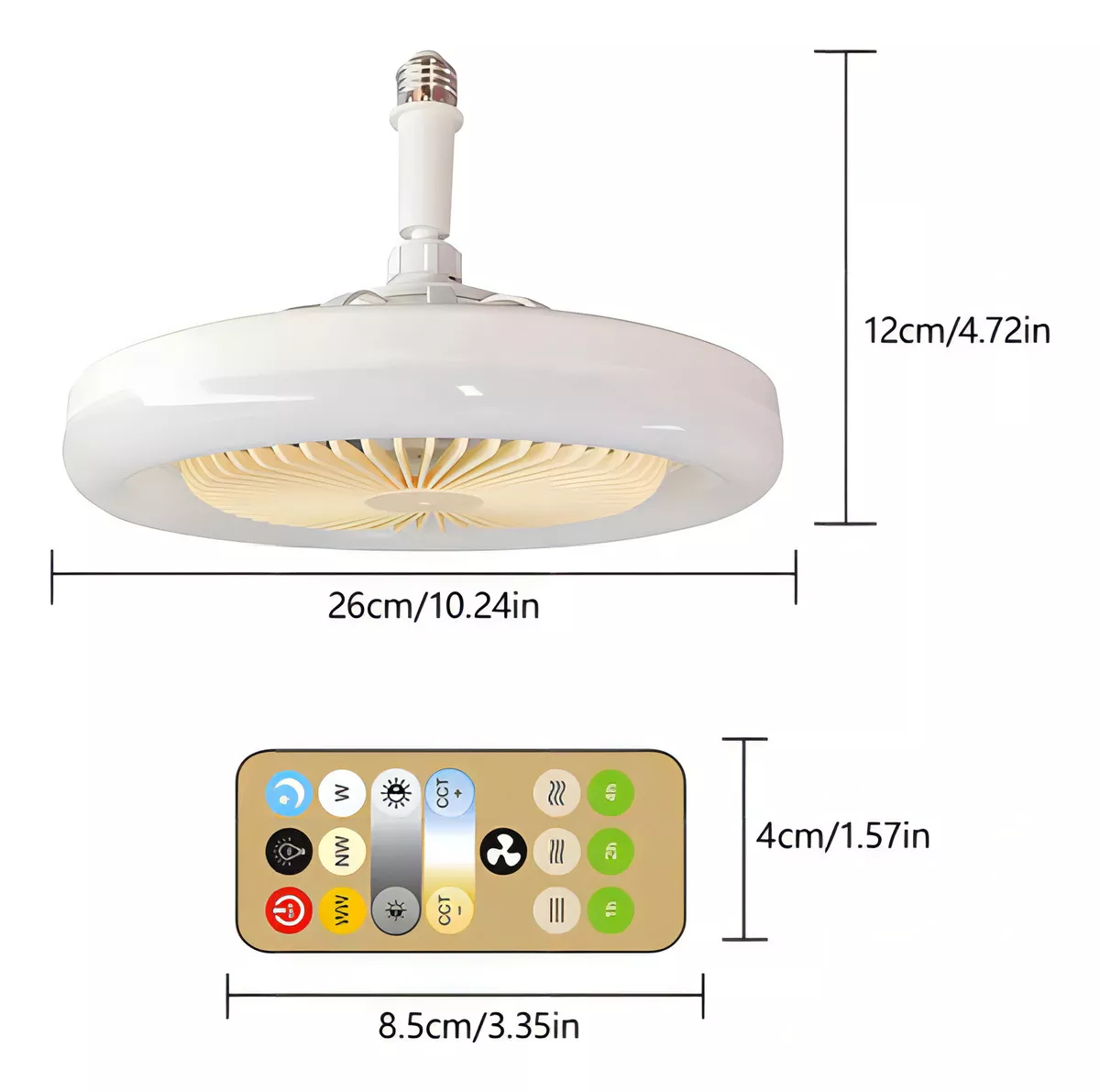 BreezeLED: Ventilador de Techo LED 2 en 1 con Control Remoto | Luz Regulable 360° Silencioso